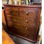 VICTORIAN MAHOGANY TWO OVER THREE DRAWER CHEST