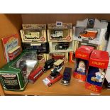 SELECTION OF DIECAST MODEL CARS AND DELIVERY WAGONS