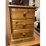 PINE THREE DRAWER CHEST