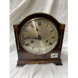 OAK ARCH CASED EIGHT DAY MANTLE CLOCK