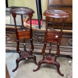 PAIR OF HARDWOOD GEORGE II STYLE WASH STANDS
