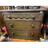 OAK CHEST OF THREE DRAWERS