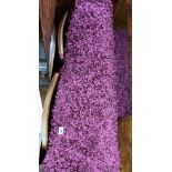 TWO AUBERGINE PLAIN CARPET RUGS