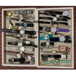 TWO TRAYS OF MISCELLANEOUS LADIES AND GENTS WRIST WATCH - SOME AS FOUND (TRAYS NOT INCLUDED