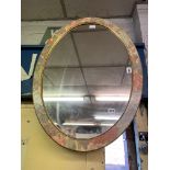 FLORAL FRAMED OVAL MIRROR