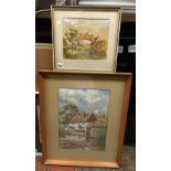 STUART W C COWAN PASTELS ON PAPER ENTITLED MONKS FARM, SIGNED FRAMED AND GLAZED,