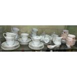 NORITAKE GREEN HILL PATTERN BONE CHINA TEA SERVICE AND TATUNG BOWLS