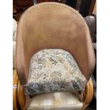 GOLD UPHOLSTERED ARMCHAIR