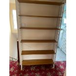 1960S METAL AND TEAK LADDERAX SHELVING SYSTEM (WHITE METAL)