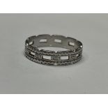 PLATINUM ENGRAVED ETERNITY BAND SIZE P 4.