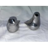 PAIR OF CANADIAN ALUMINIUM HOSELTON SCULPTURES OF BIRDS