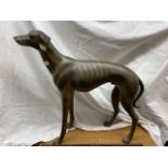 NEAR LIFE SIZE MODEL OF A BRASS WHIPPET HEIGHT 74CM X 85CM LENGTH (NOSE TO TAIL) APPROX