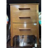 BEECH THREE DRAWER NEEDLEWORK CHEST