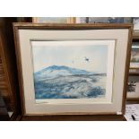 LIMITED EDITION PRINT OF GROUSE IN FLIGHT NUMBERED 204 SIGNED IN PENCIL BY BERRISFORD HILL 204/500