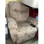 FLORAL FABRIC ELECTRIC RECLINING ARMCHAIR