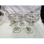 5 X BABYCHAM ADVERTISING GLASSES