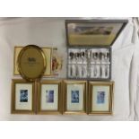 BOXED KAWATETSU SUNDAE SPOON SET, SET OF FOUR PHOTO PRINTS OF NEW ORLEANS, BLUE NYLON HOLDALL,