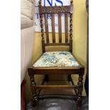 PAIR OF OAK CARVED BOBBIN TWIST CHAIRS