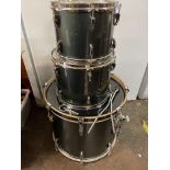 PEARL EX SERIES SLATE GREY BASE DRUM AND TWO TOM TOMS