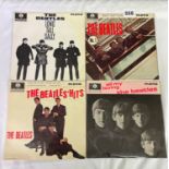 FOUR BEATLES 45 RPM EXTENDED PLAY RECORDS - PICTURE SLEEVES, MONO, PARLAPHONE,