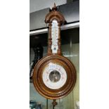 EDWARDIAN WALNUT CASED BAROMETER