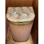 PINK DEMI LUNE LINEN BASKET AND A DEMI LUNE BLANKET OTTOMAN