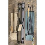 GREYS STREAMFLEX 8.6FT NO. 4 FISHING ROD IN HARD NYLON CARRY TUBE AND A GREY MISSIONARY 10.3FT NO.
