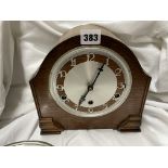 OAK ARCHED CASED MANTEL CLOCK