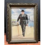 LITHOGRAPHIC PRINT 'THE RIGHT HONORABLE WINSTON S CHURCHILL' AFTER HARRY RILEY