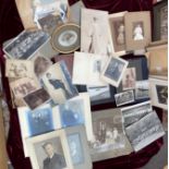 CARTON OF EARLY PORTRAIT PHOTOGRAPHS - TOPOGRAPHICAL, ETCHINGS,