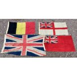 VINTAGE BELGIAN NATIONAL FLAG AND TWO UNION JACKS