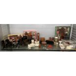 COMPLETE SHELF OF DOLLS HOUSE FURNITURE KITS AND SUITES
