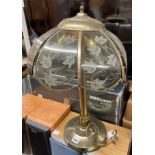 BRASS AND GLASS TABLE LAMP