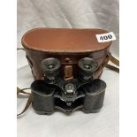 LEATHER CASED PAIR OF BINOCULARS X8 MAGNIFICATION