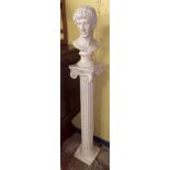 AUSTIN SCULPTURE OF A CLASSICAL ROMAN BUST ON A CORINTHIAN COLUMN