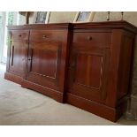 CHERRYWOOD PARQUETRY BREAK FRONT SIDE CABINET WITH KEYS