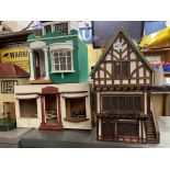 TUDOR STYLE GABLED DOLL'S HOUSE AND THREE OTHERS (TWO PART BUILT)