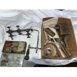 SMALL BOX OF VINTAGE CLOCKMAKER'S TOOLS
