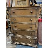 OAK FIVE DRAWER CHEST