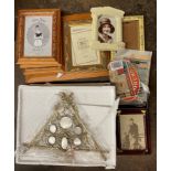 PAST TIMES WINTER PALACE PEWTER PHOTOGRAPH FRAME AND SELECTION OF MINIATURE PRINTS AND FRAMES,