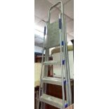 PAIR OF ALUMINIUM ELECTRICIAN'S STYLE TALL LADDERS