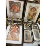 SELECTION OF DECORATIVE EASEL BACK PHOTOGRAPH FRAMES AND ART NOUVEAU DESIGN BRASS PHOTO FRAMES