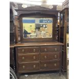 ARTS AND CRAFTS WALNUT MIRROR BACKED SIDEBOARD