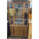 EDWARDIAN MAHOGANY GLAZED CABINET,