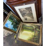 OIL ON BOARD THE HAY WAIN, OIL ON CANVAS IN GILT FRAME,