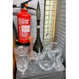 VINTAGE BATH SALTS, BOTTLE HOLDER, CUT GLASS DECANTERS,