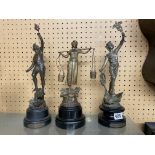 THREE 19TH CENTURY FRENCH SPELTER FIGURE GROUPS