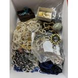 BOX OF MISCELLANEOUS BEADED NECKLACES, BRACELETS,