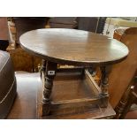 OAK CIRCULAR TOPPED LOW TABLE