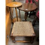 OAK CIRCULAR TOPPED LAMP TABLE, OCCASIONAL TABLE,